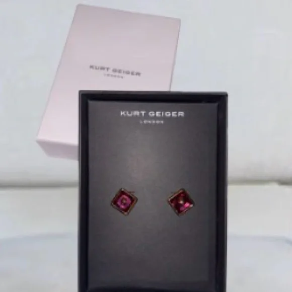 Kurt Geiger London Eagle Square Stud Earrings come in Kurt Geiger London box NWT - Picture 6 of 7